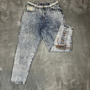 Vintage 80's Stefano Jeans Womens 34 High Waisted Tapered Patina Denim Retro